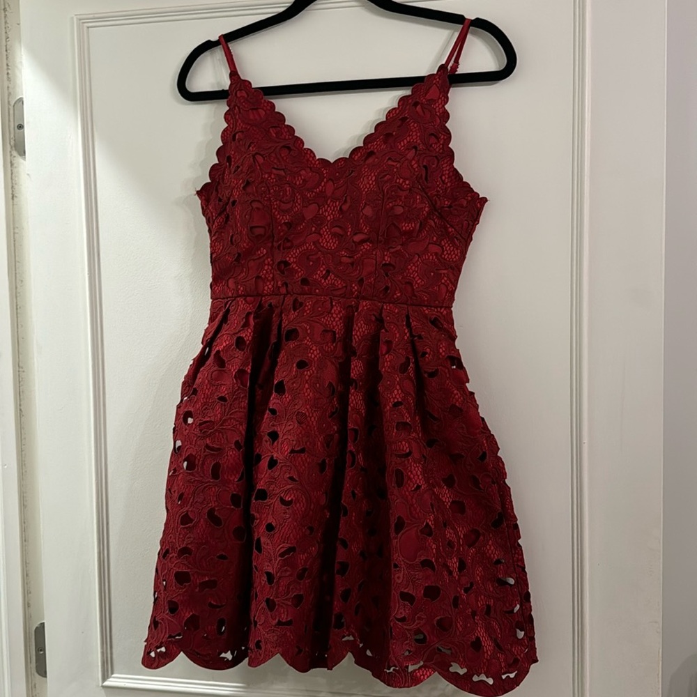 Red mini dress